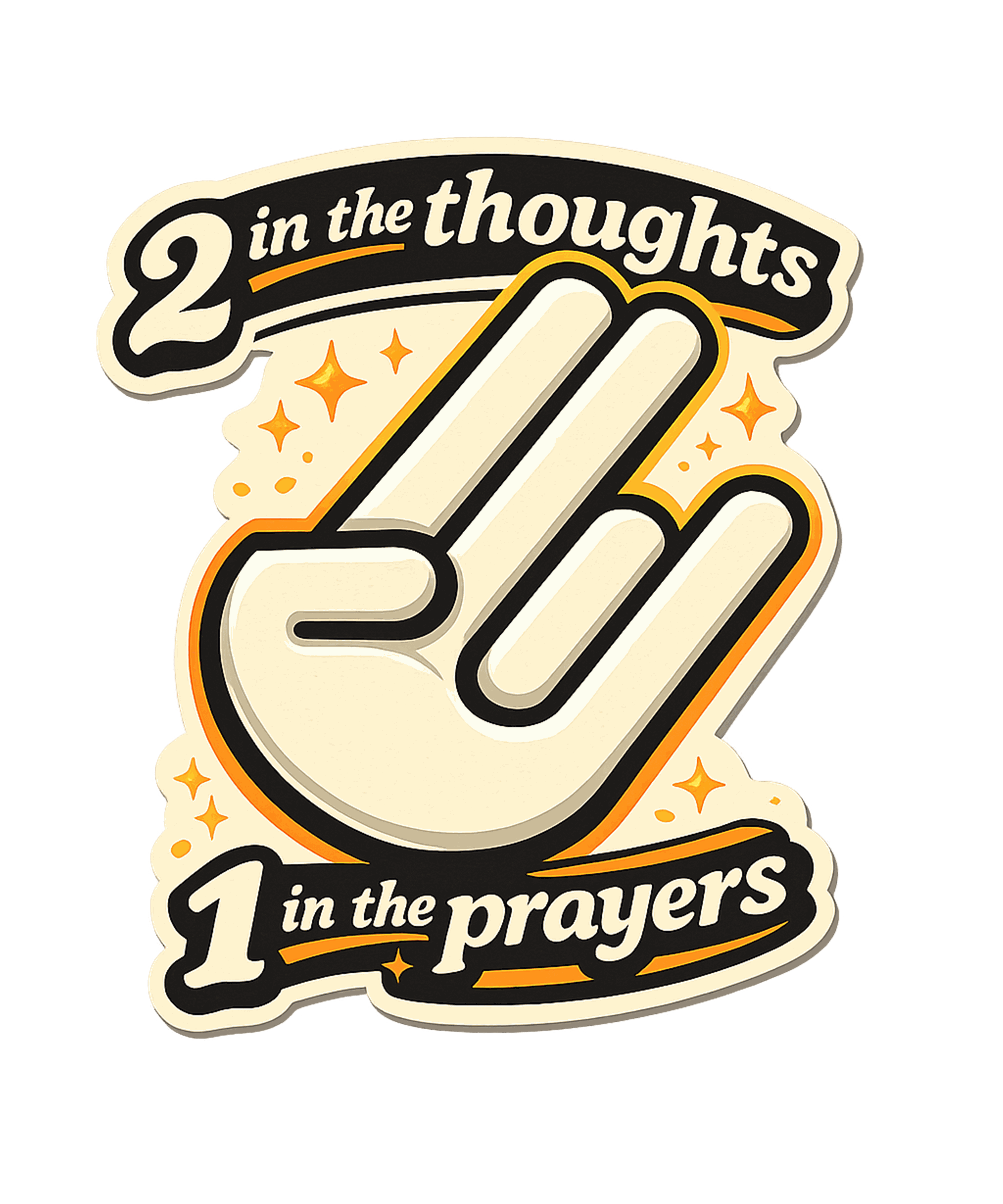 2 in the Thoughts, 1 in the Prayers political satire artwork